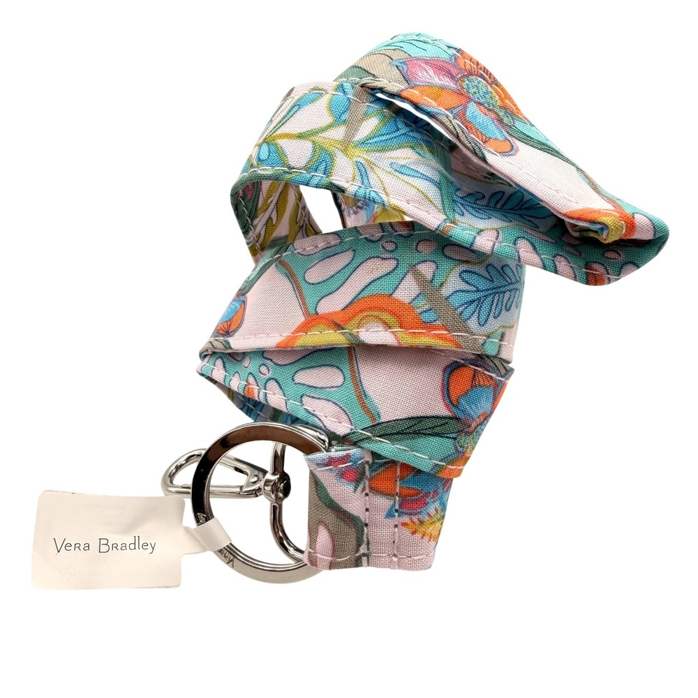 Vera Bradley Wide Lanyard Rain Forest Canopy Pink Floral Travel Nurse Hippie